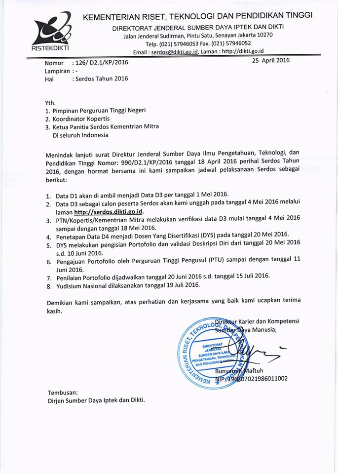 jadwal serdos