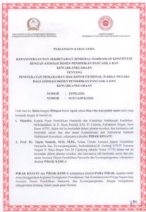 Perjanjian Kerjasama ADPK dengan Mahkamah Konstitusi